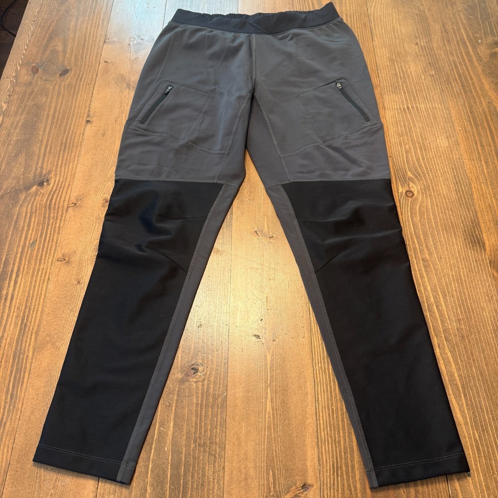 The North Face Gray Black Fleece Lined Sweatpants‎ Cargo Pocket Women's Medium